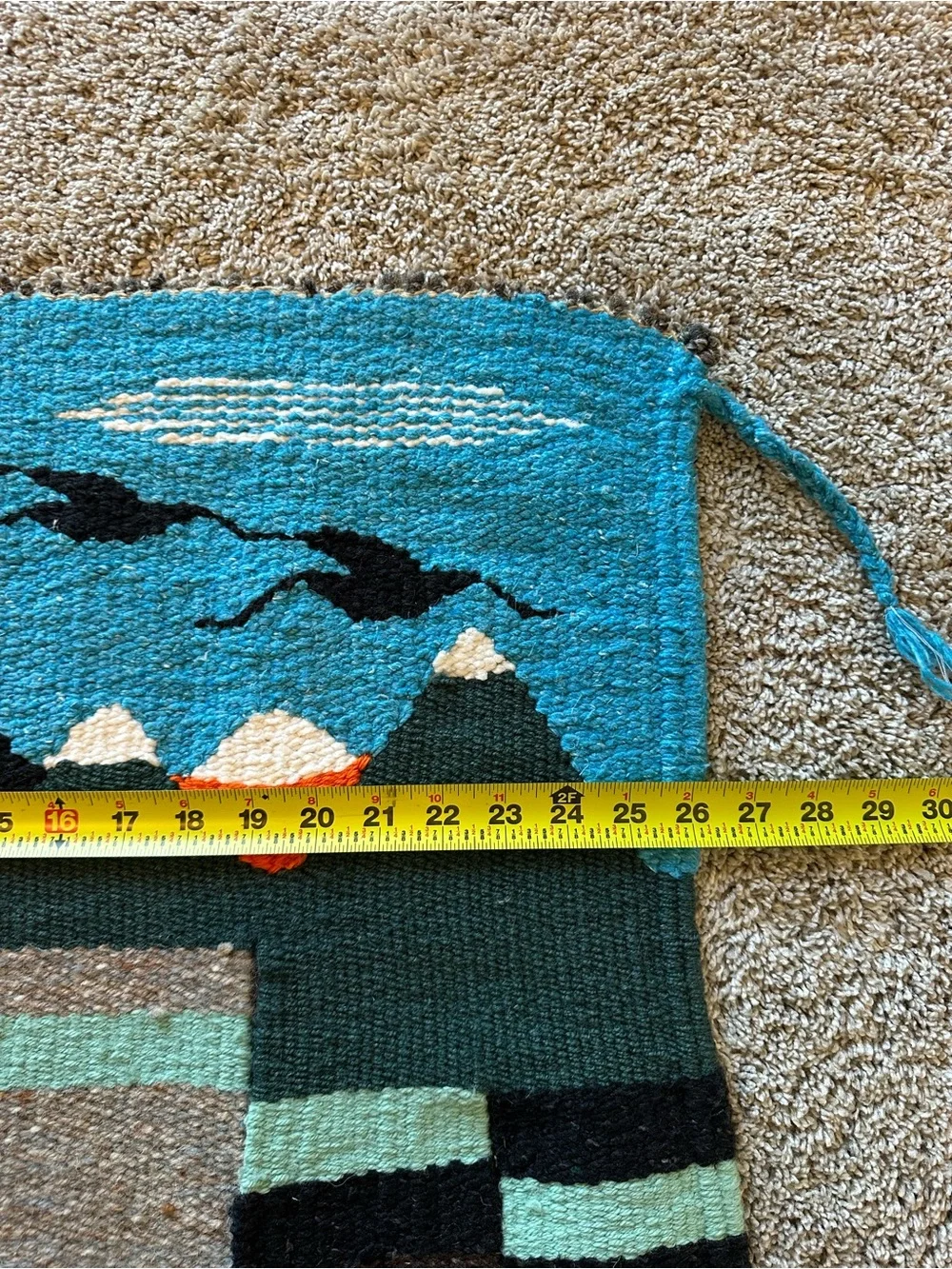 Vintage Handwoven Wool Southwestern Wall Hanging Tapestry Pueblo Desert Boho